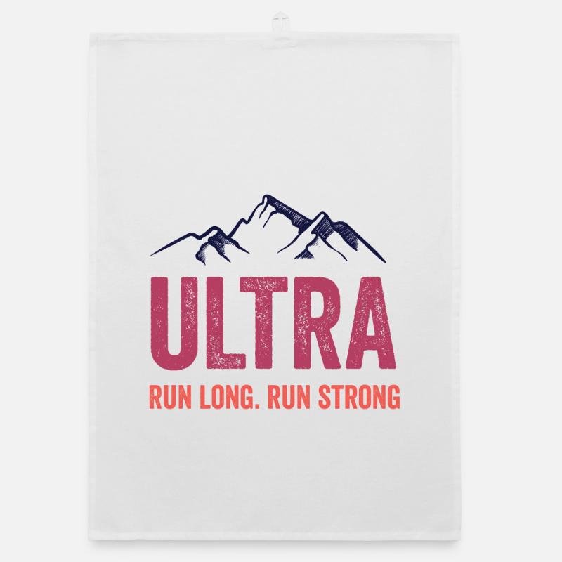 Ultra Running - Lauf lang. Laufen Sie stark. Organic Geschirrtuch