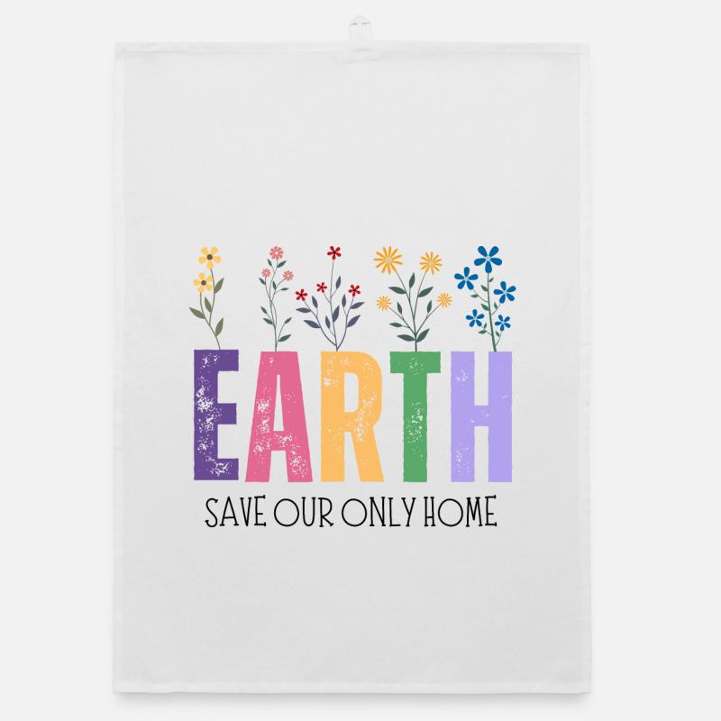 Tag der Erde Rette unser einziges Zuhause Organic Geschirrtuch