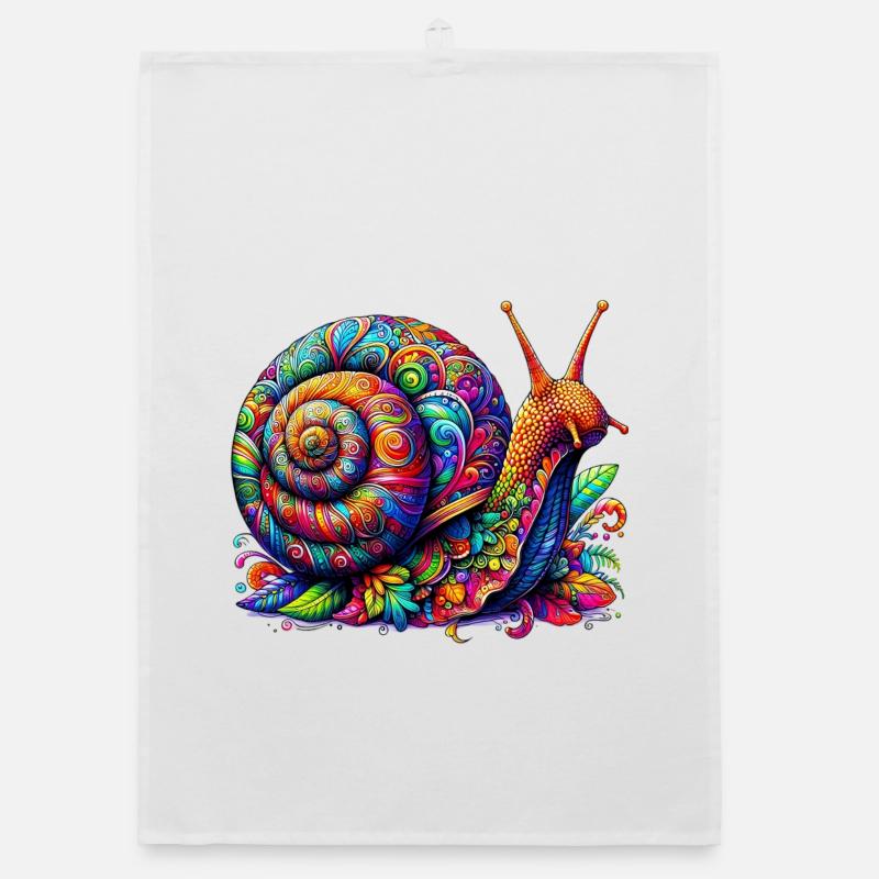 Schnecke - Organic Geschirrtuch - Weiß