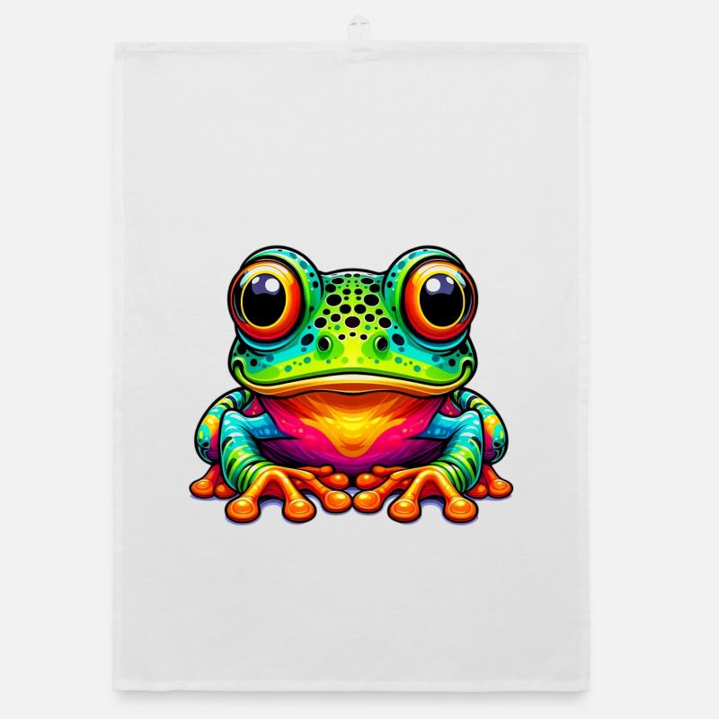 Frosch - Organic Geschirrtuch - Weiß