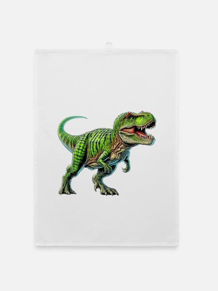 Dinosaur - Organic dish towel - white - Front