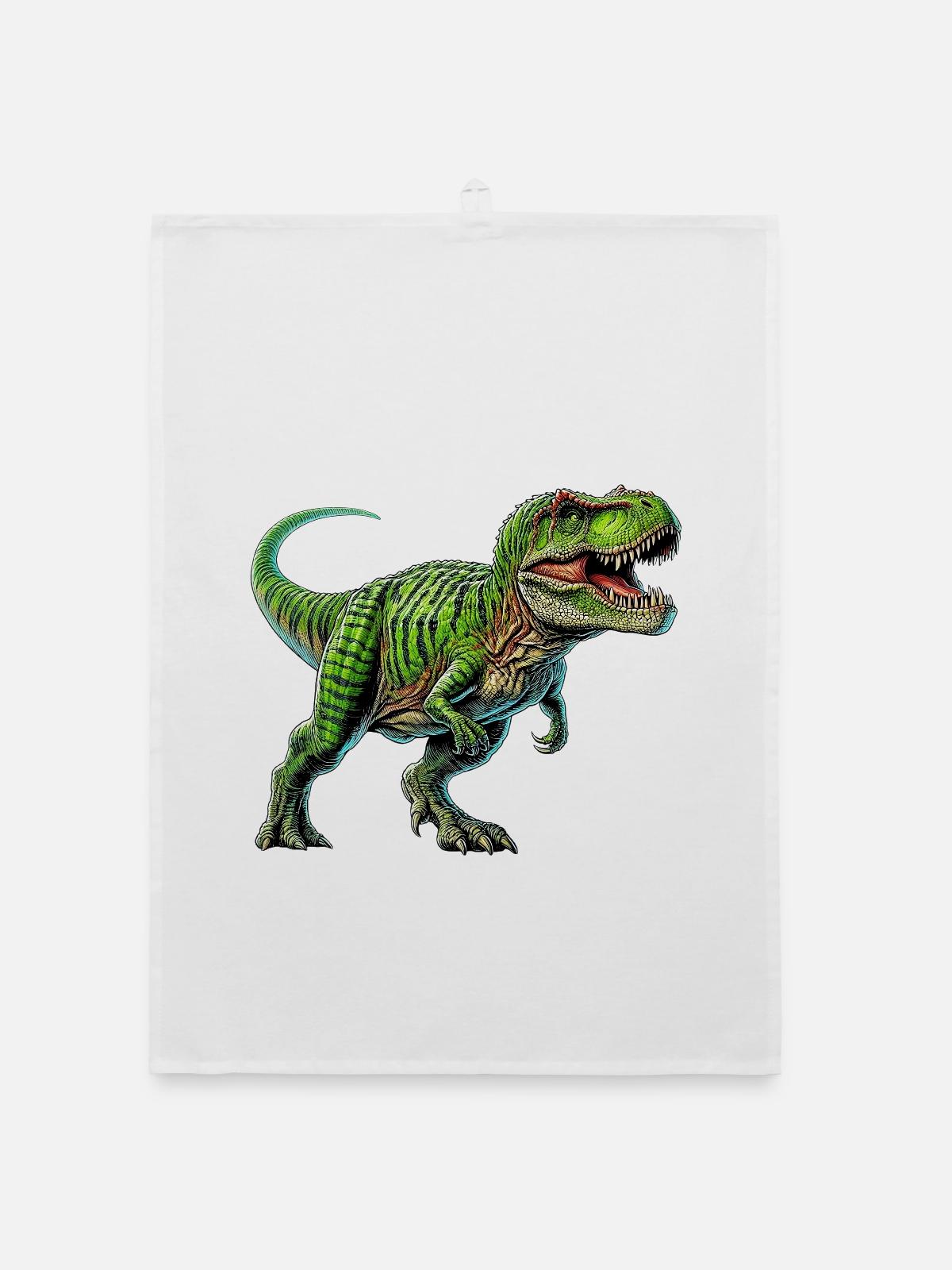 Dinosaur - Organic dish towel - white - Front