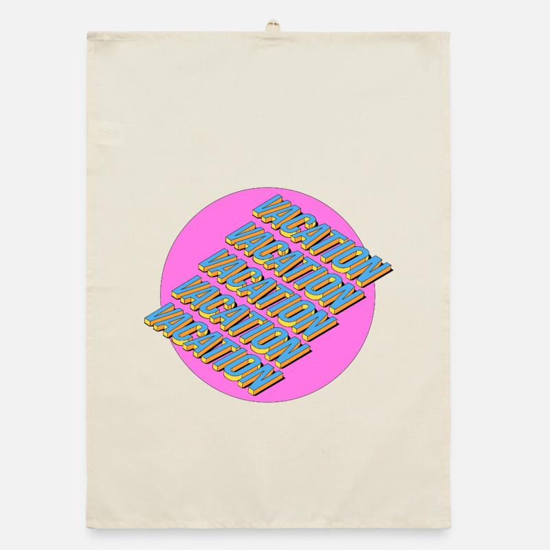 Vacances – Lettrage rétro 3D Torchon bio