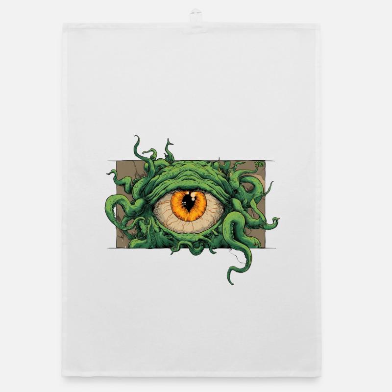 Eyeball monster Organic dish towel