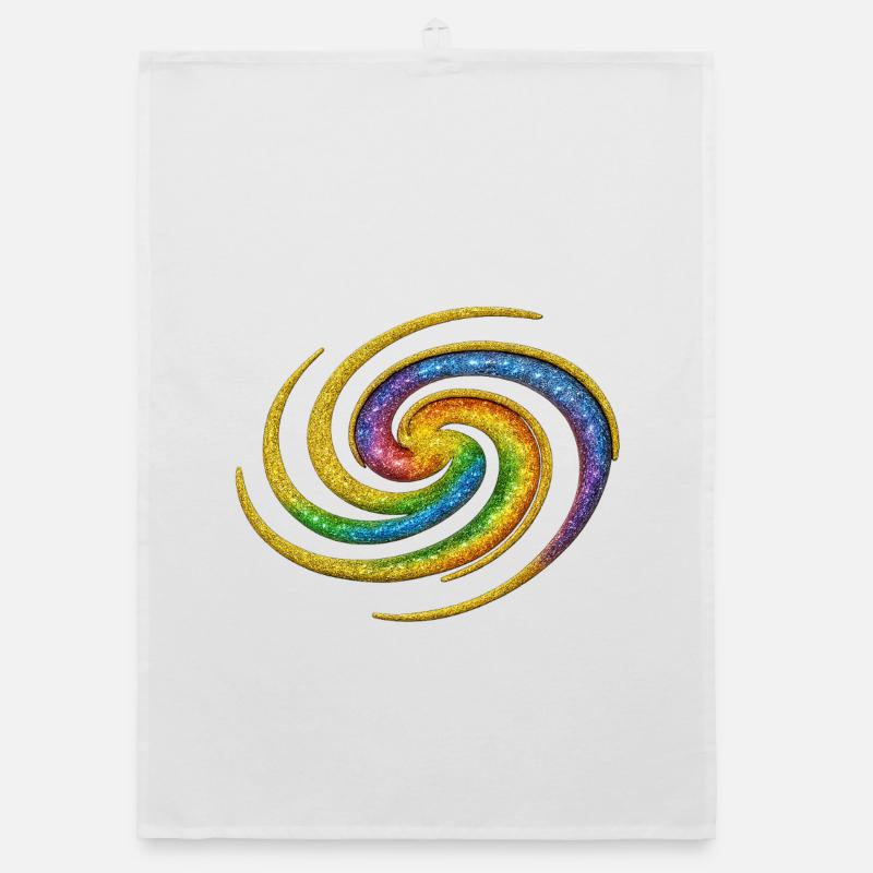 Galactic Rainbow Spiral Organic dish towel
