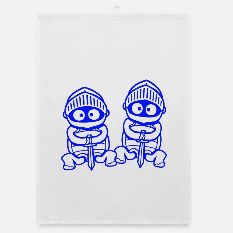 2 Turtles Knight Sword Fighter Armor Helmet Organic dish towel