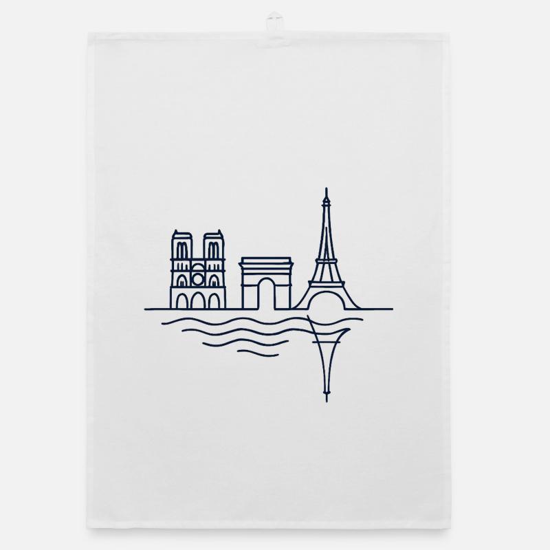 Pariser Linien: Eiffelturm und Arc de Triomphe Organic Geschirrtuch