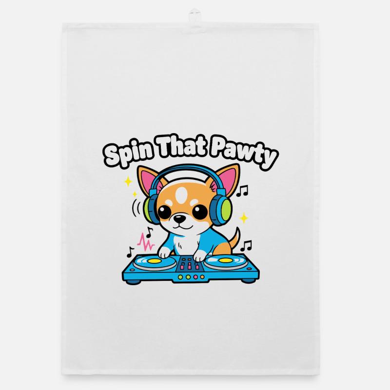 Faites tourner ce chiot DJ pawty Torchon bio