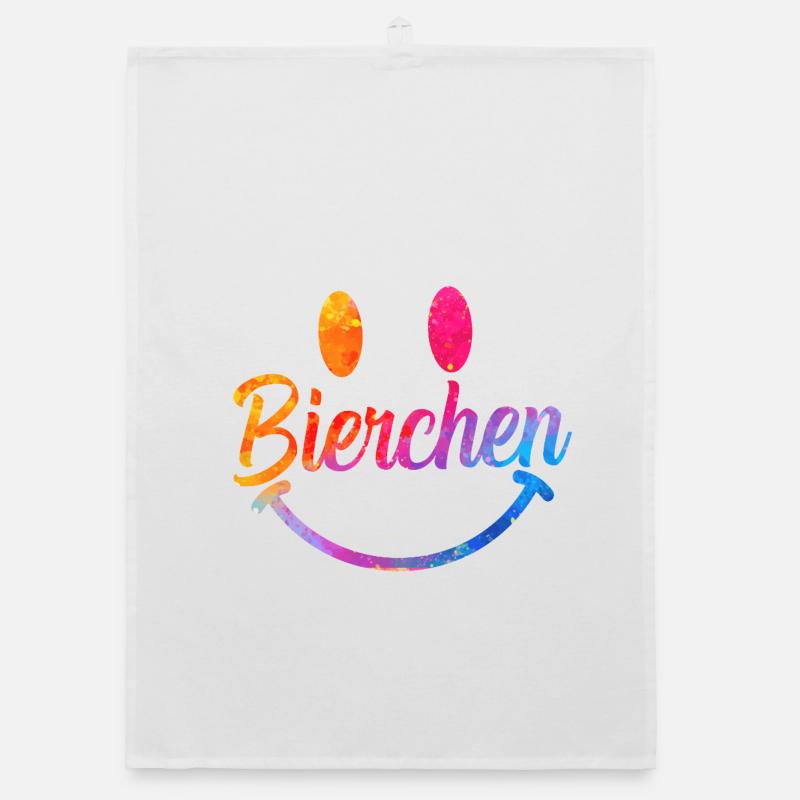 Bierchen Farbverlauf Lächel-Schrift Organic Geschirrtuch