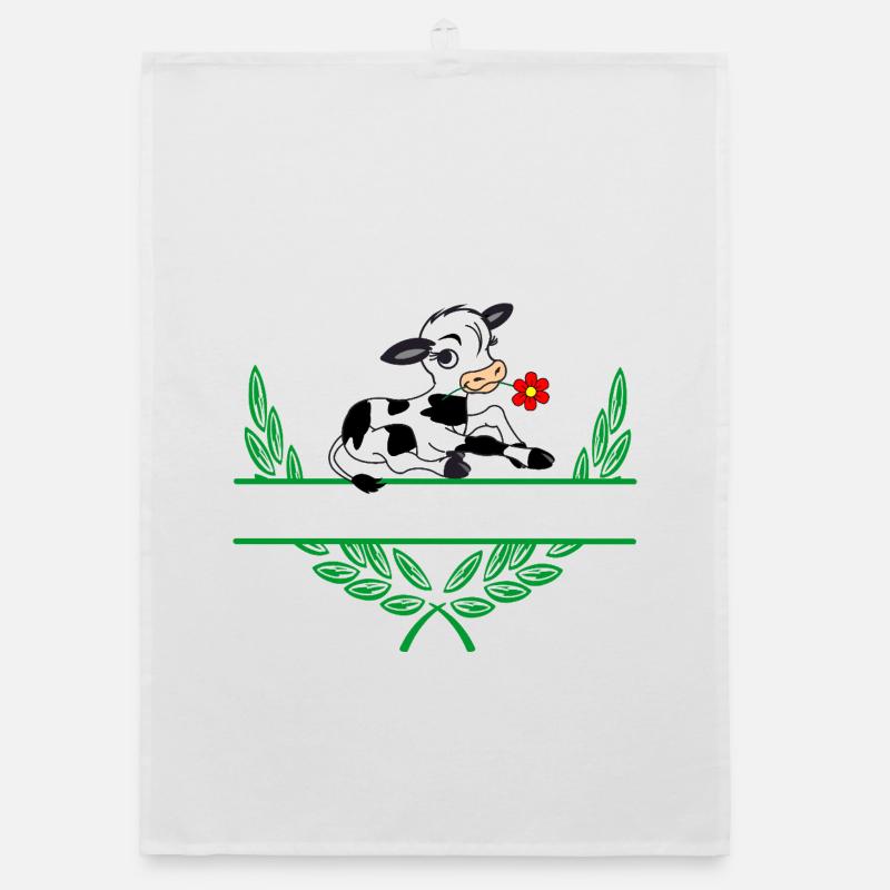 Calf Laurel Wreath with Namespace Organic dish towel