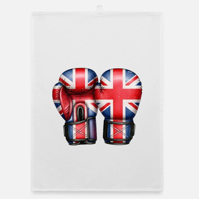 Angleterre Gants de boxe anglais Drapeau britannique Torchon bio