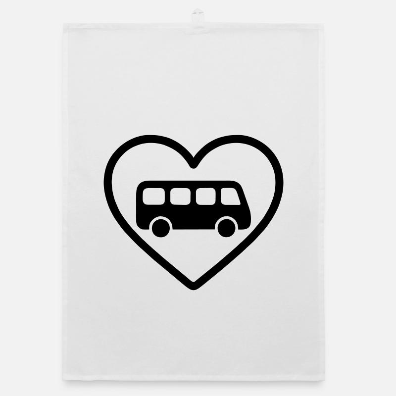Heart Bus Driver Organic dish towel