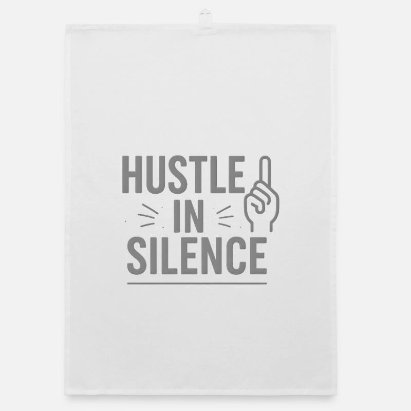 Hustle in Silence Icon Tee Organic dish towel