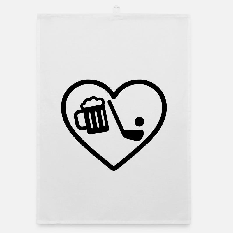Heart Golf Bier Organic Geschirrtuch