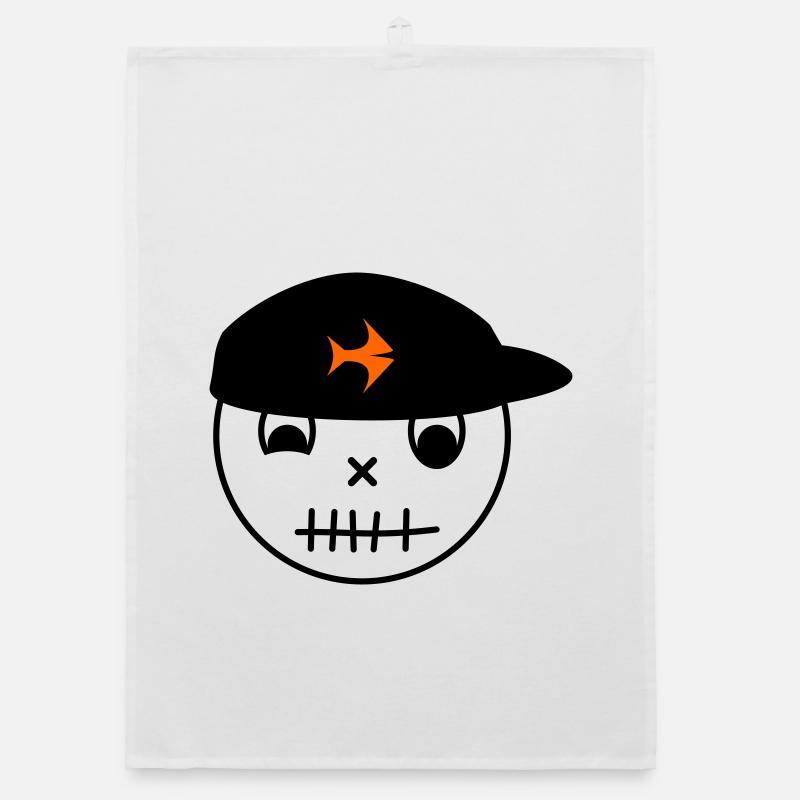 Smiley mit Fisch-Cap Organic Geschirrtuch