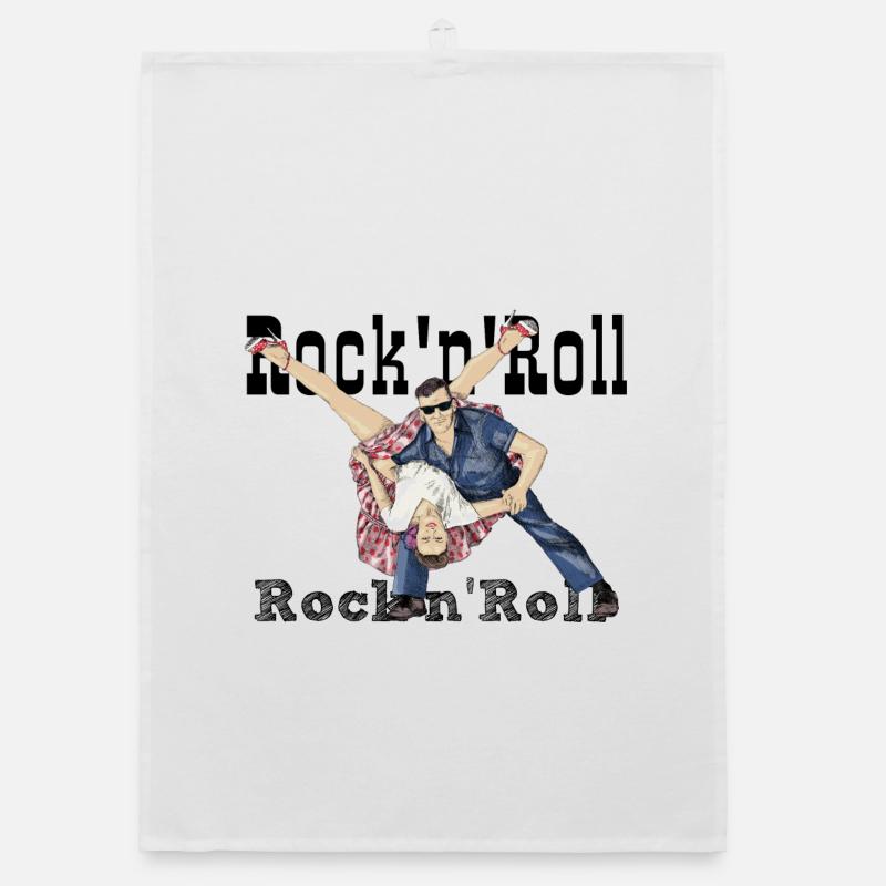 Rock and Roll - Organic Geschirrtuch - Weiß