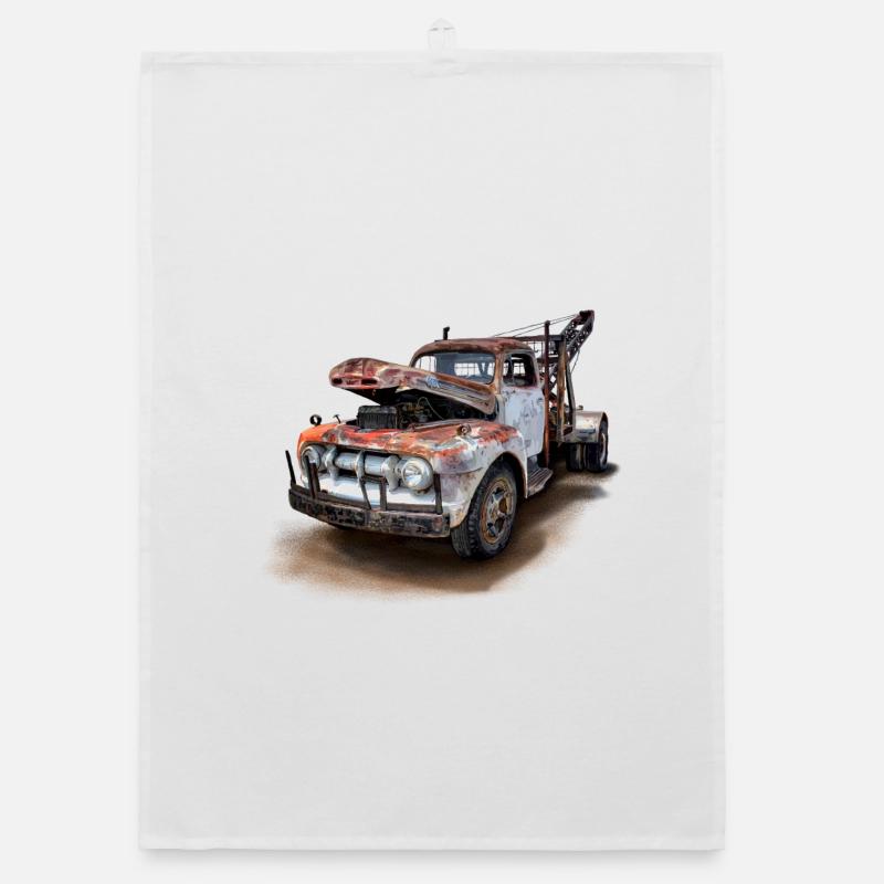 rusty car Organic dish towel
