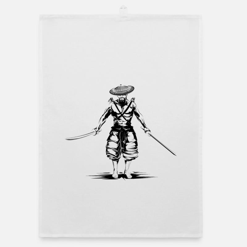 samurai fighter warrior symbol art Kunst fighting Organic Geschirrtuch