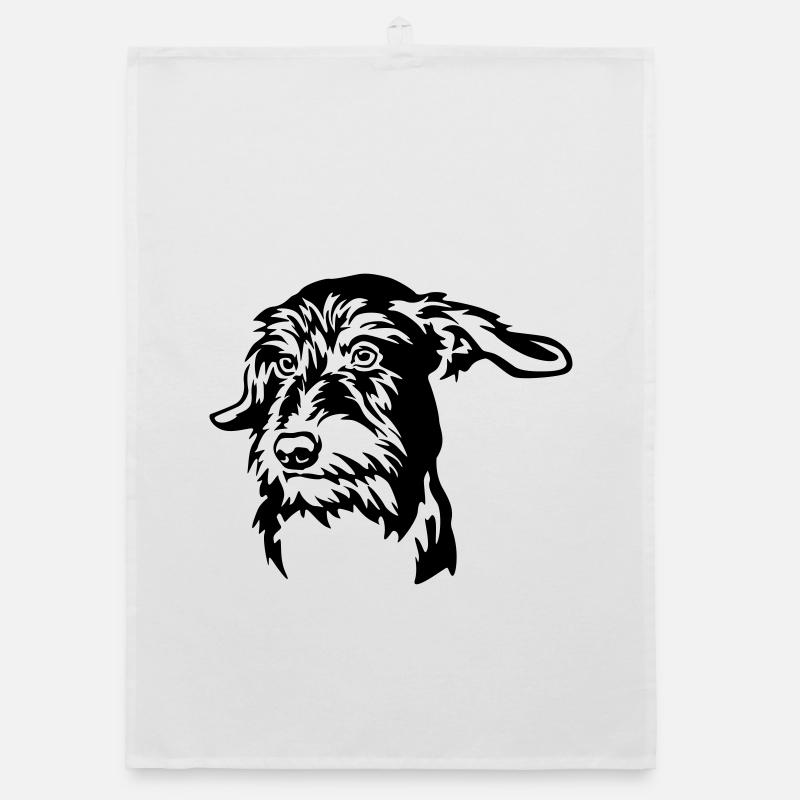 Dachshund Head Organic dish towel