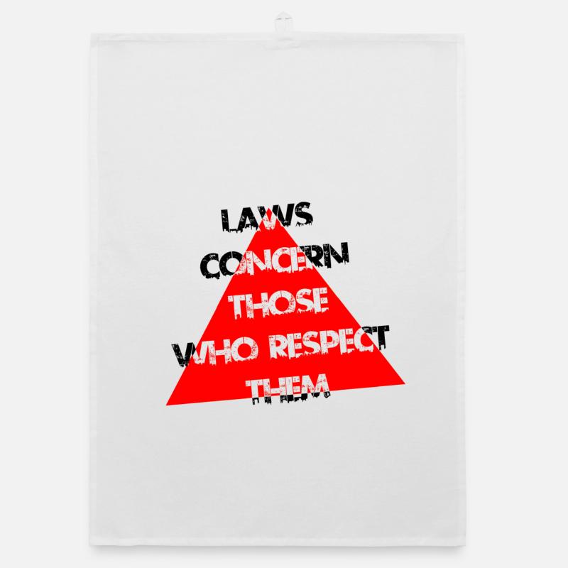 Red Triangle Distress Typography Organic dish towel