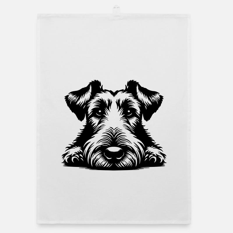 Irish Terrier Kopf mit Pfoten Organic Geschirrtuch