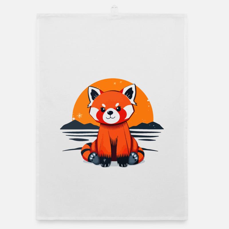 Charmanter Roter Panda Organic Geschirrtuch