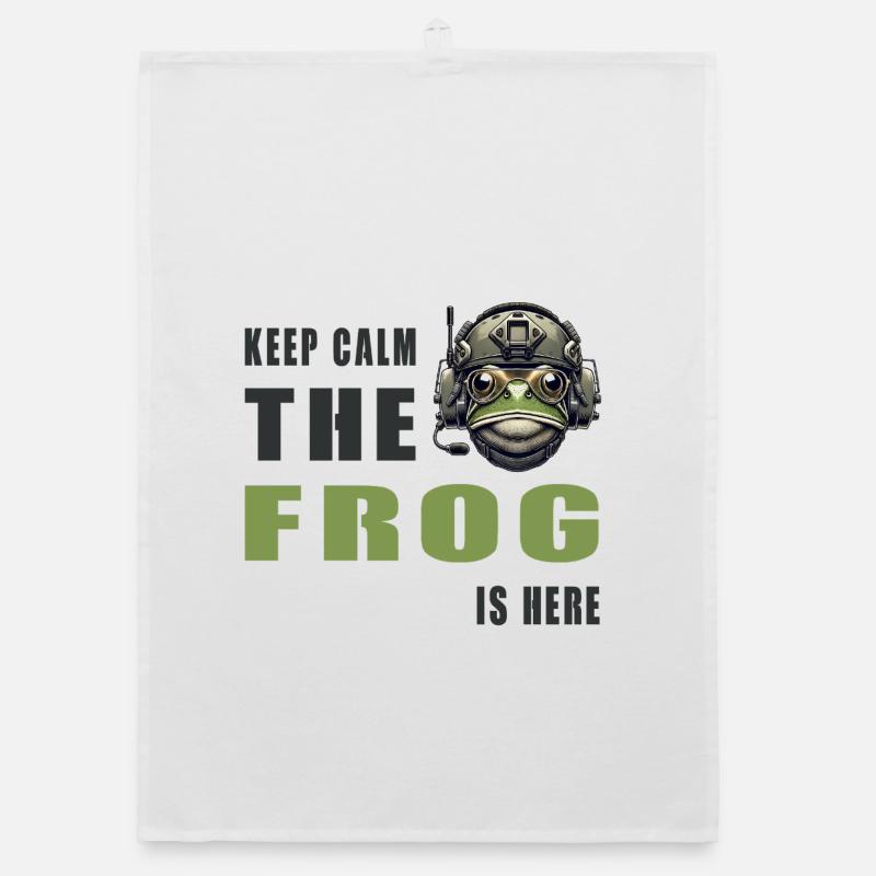 Kampffrosch – Keep Calm Style Organic Geschirrtuch