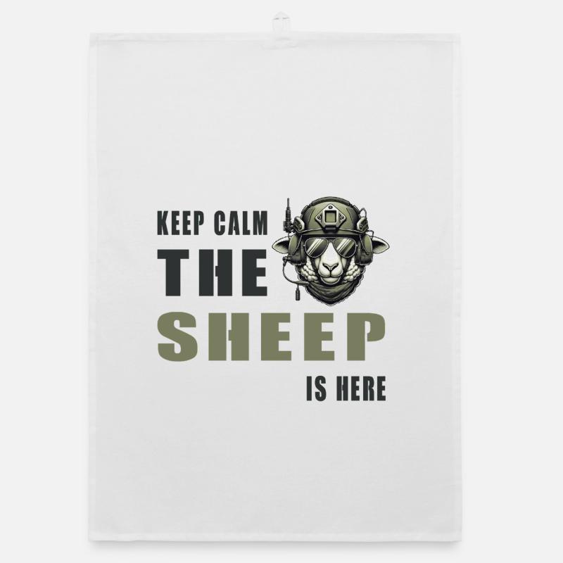 Schaf – Keep Calm Design Organic Geschirrtuch