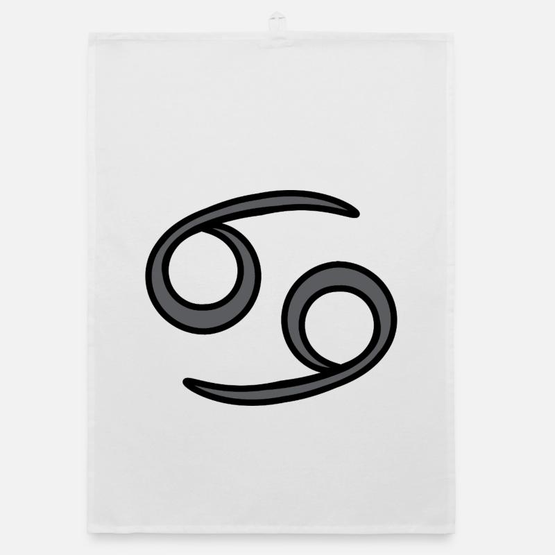 Krebs Sternzeichen Symbol Schwarz & Grau Organic Geschirrtuch