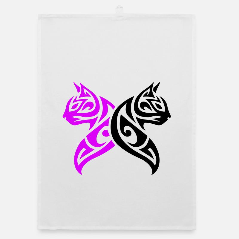 Chats Tribal Cat Design Torchon bio