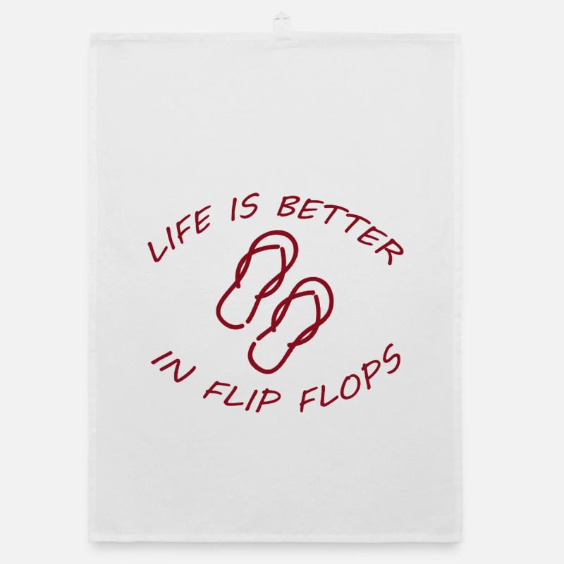 LIFE IS BETTER IN FLIP FLOPS Organic Geschirrtuch