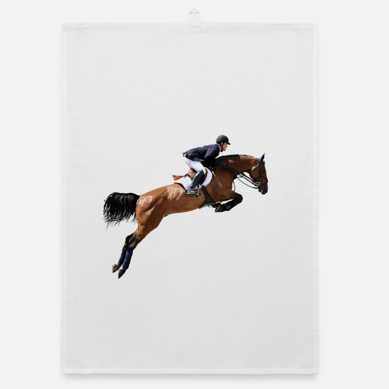 Springendes Pferd im Sprung Organic Geschirrtuch