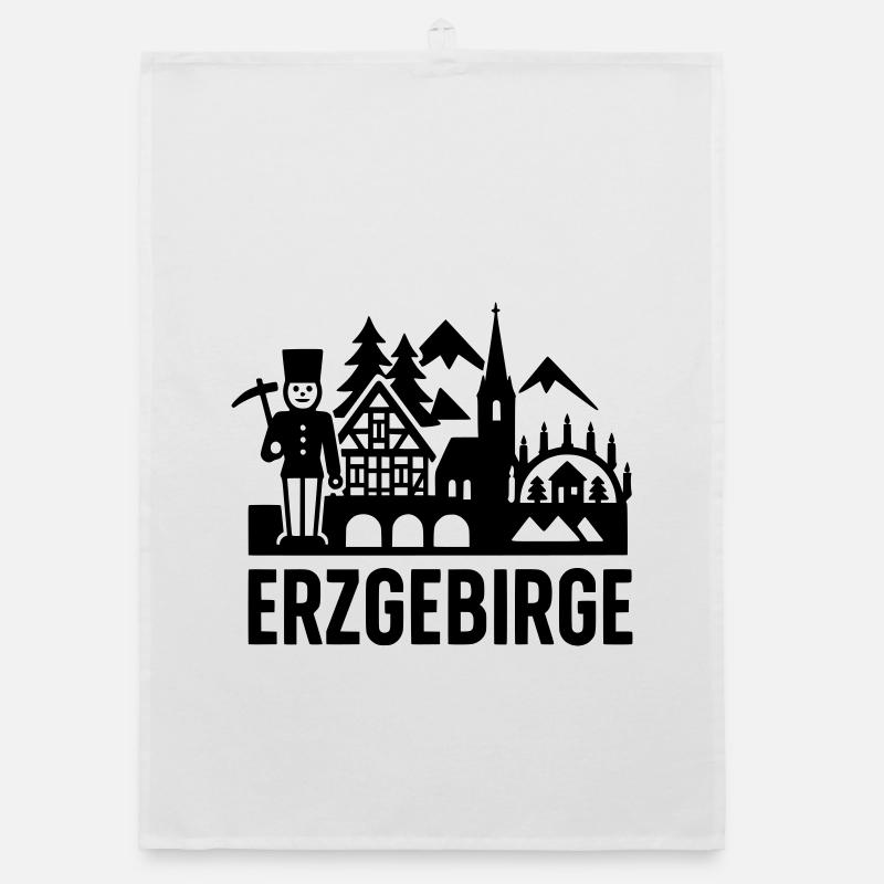 Erzgebirge typisch Silhouette Organic Geschirrtuch