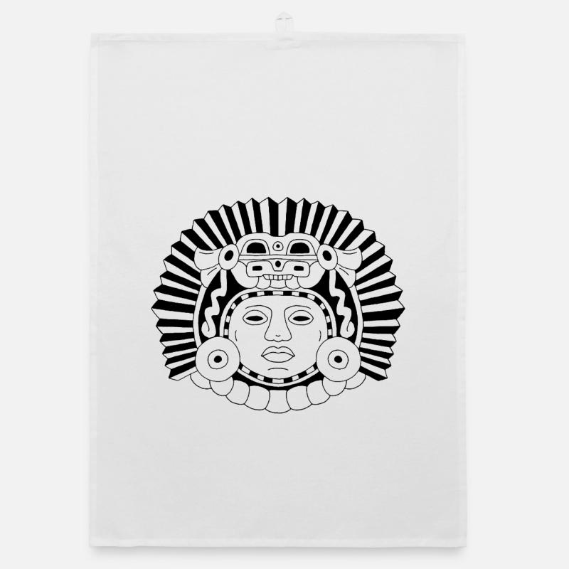 Roi dragon aztèque (noir) Torchon bio