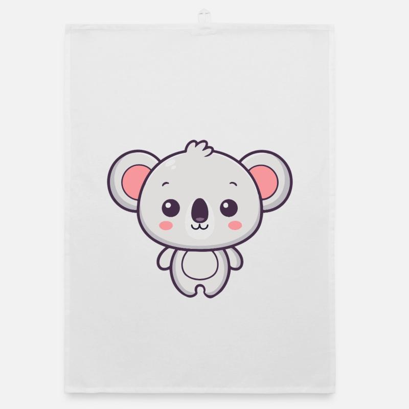 Koala Soft Pastel Drawing Organic dish towel