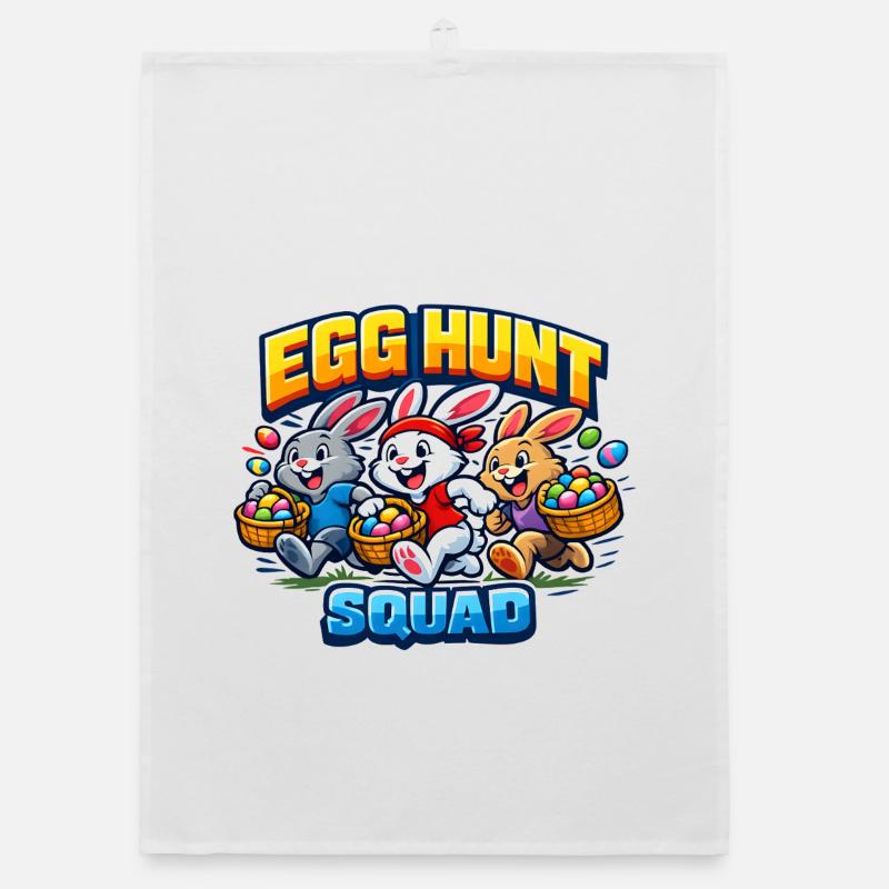 Egg Hunt Squad Kids Easter Easter Egg Organic dish towel
