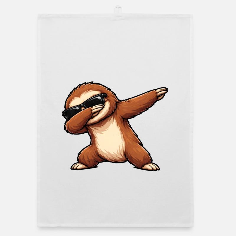 Dabbing Sloth Organic dish towel