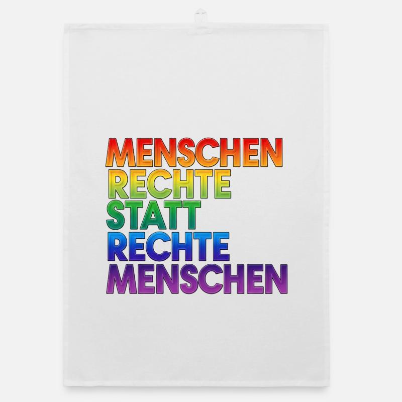 Regenbogen Statement Spruch Menschenrechte Organic Geschirrtuch