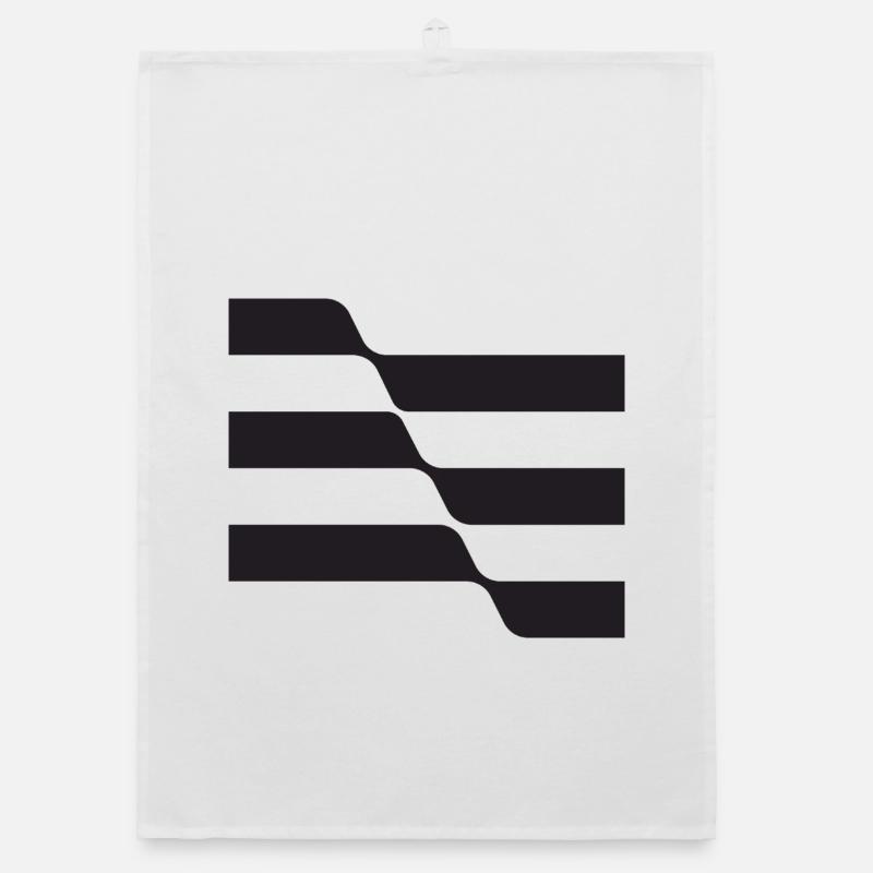 Noir Wave design Organic dish towel