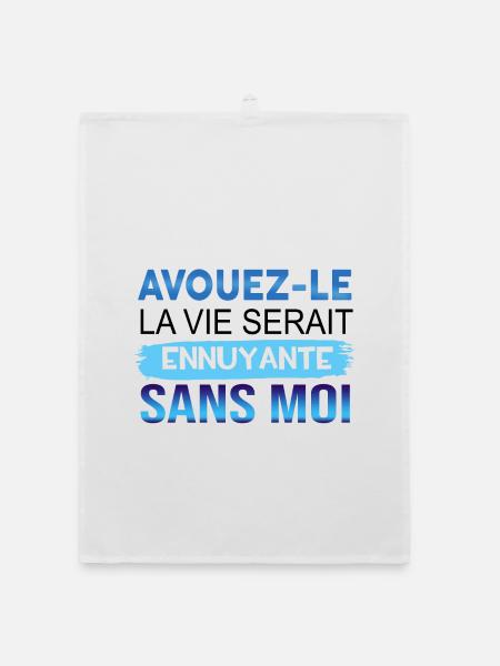 AVOID IT LIFE WOULD BE ENUNIANT WITHOUT ME - Organic dish towel - white - Front