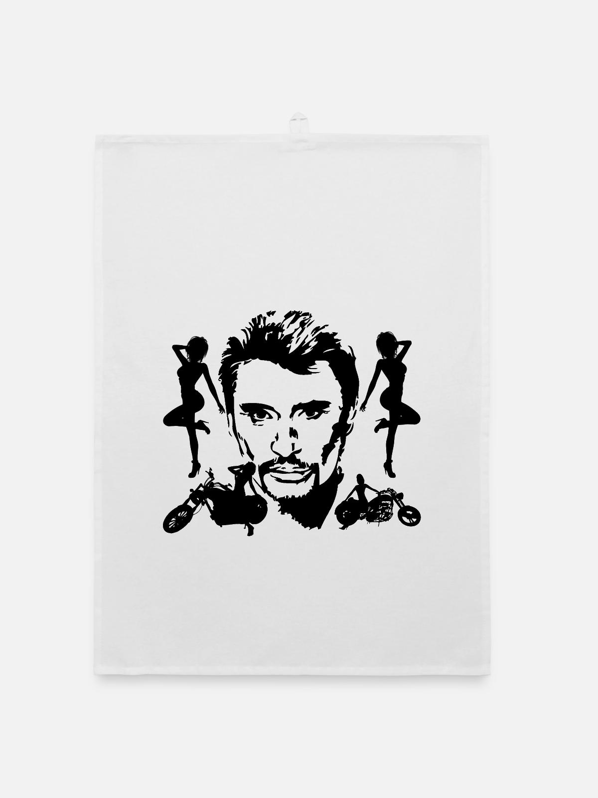 T shirt johnny - Torchon bio - blanc - Devant