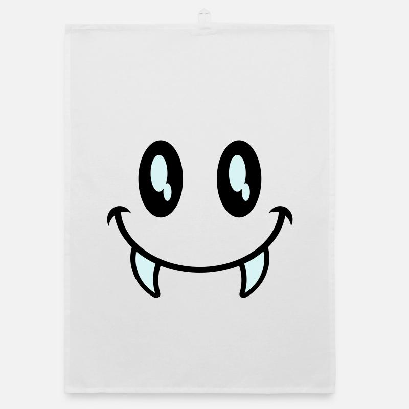 kleines monster smiley - Organic Geschirrtuch - Weiß