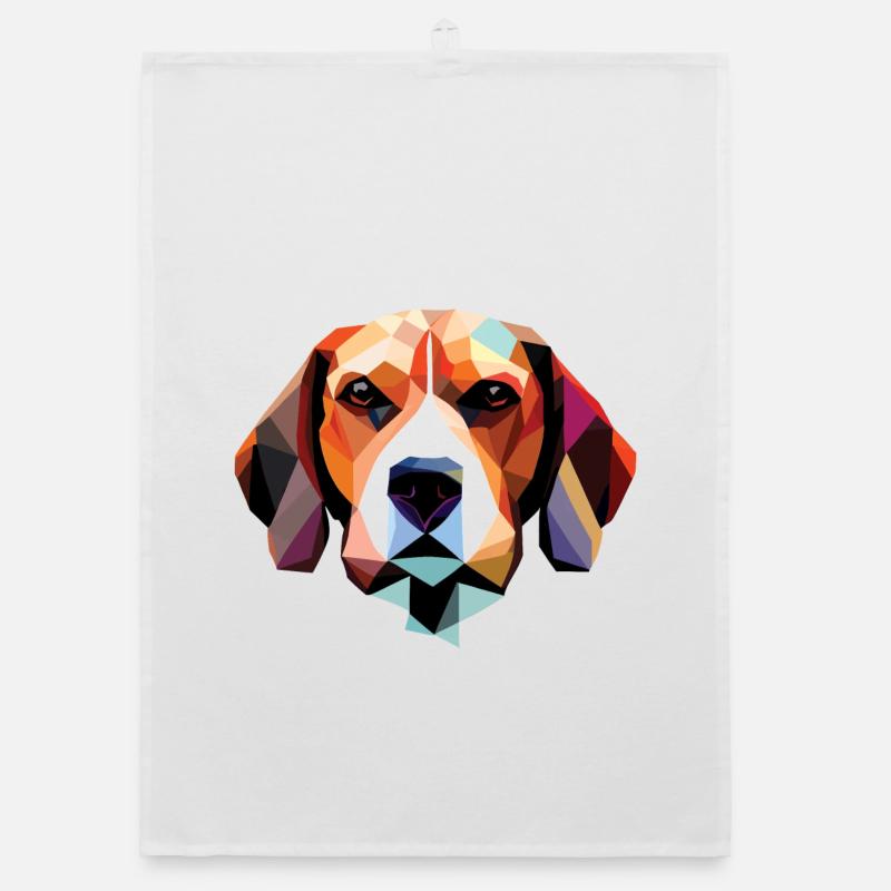 Beagle Dog Polygon Organic dish towel