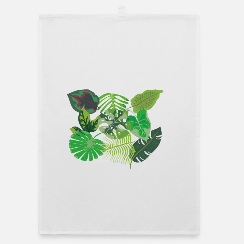 Feuilles de style jungle vert tropical Torchon bio