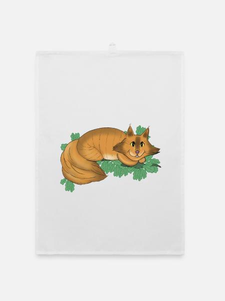 Fantasy Cheshire Grin - Organic dish towel - white - Front