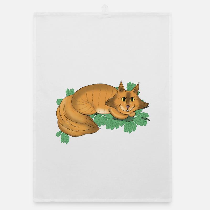 Fantasy Cheshire Grin Organic dish towel