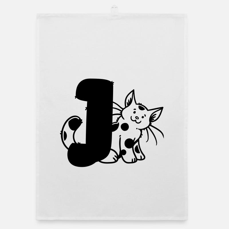 Lettre Chat J Torchon bio