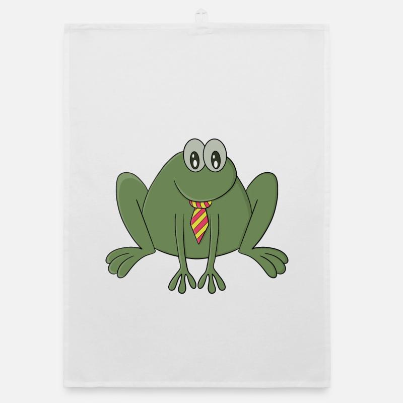 Frosch mit Krawatte Organic Geschirrtuch