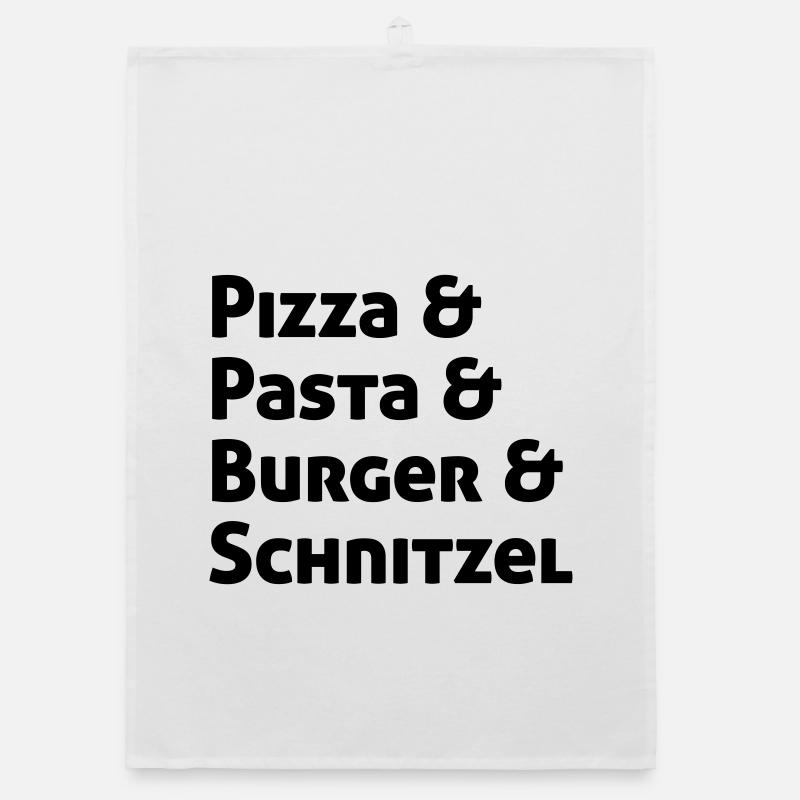 Pizza Pasta Burger und Schnitzel Organic Geschirrtuch
