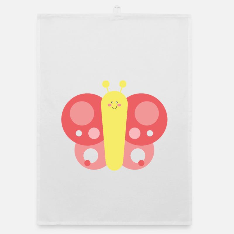 Tender and stylized butterfly Organic dish towel